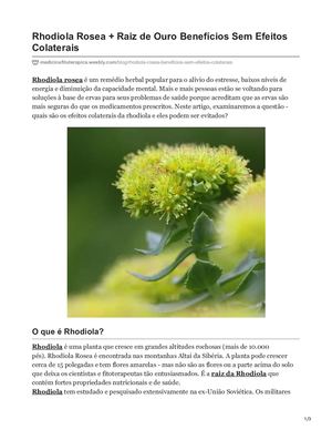 Rhodiola Rosea Raiz De Ouro Benefícios Sem Efeitos Colaterais