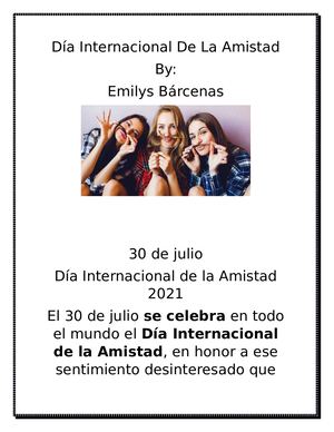 Día Internacional De La Amistad
