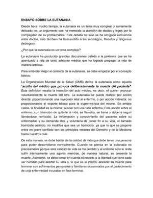 Ensayo Sobre La Eutanasia Lm