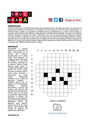 02 Crucigrama Elogio al Ocio+ 06set20 Carlos Bn