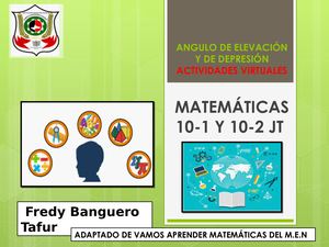 Taller De Razones Trigonométricas Angulo De Elevacion Y De Depresion