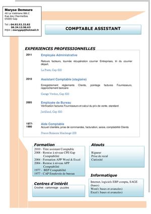 CV Comptable Assistante Maryse