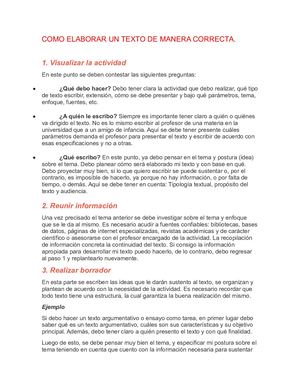 Como elaborar un texto correctamente.