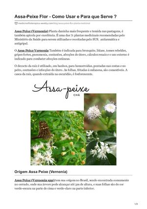 Assa Peixe Flor Como Usar E Para Que Serve