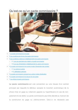 Qu’est-ce qu’un pacte commissoire ?