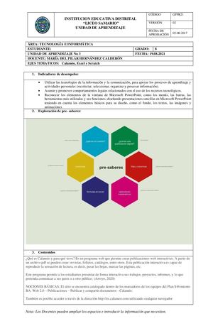 Unidad De Aprendizaje 3 Grado 8 Tecnologia Maria Hernandez
