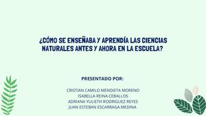 Cartilla ¿Cómo Se Enseñaba Y Aprendía Las Ciencias Naturales Antes Y Ahora En La Escuela