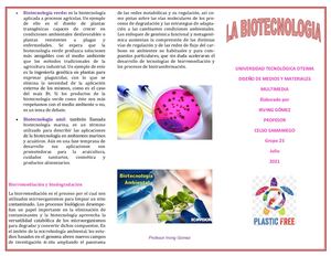 Tríptico Biotecnología