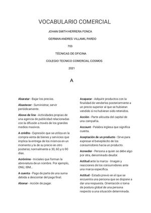 Vocabulario Comercial