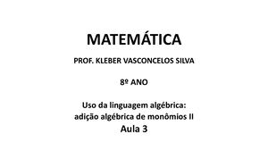 Matematica 8º Ano Slides Aula 3 Assincrona