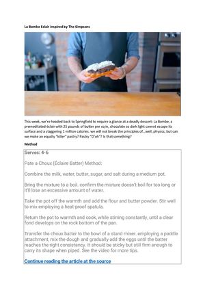 La Bombe Eclair Inspired By The Simpsons