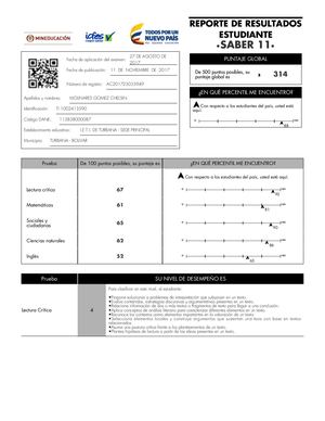 Pruebas Icfes 2017-Chelsin Molinares
