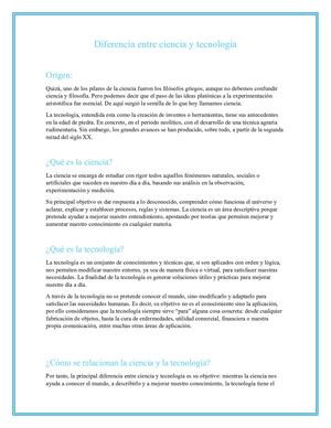 Diferencia Ciencia Y Tecnología