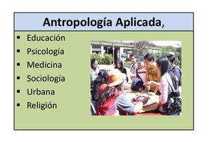 Antropología General Tema Antropología Aplicada