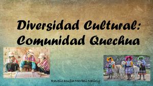 Diversidad Cultural Comunidad Quechua