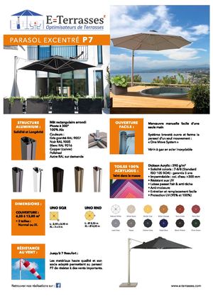 Fiche Technique Parasol déporté P7