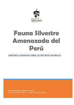 Fauna Silvestre Amenazada Del Perú