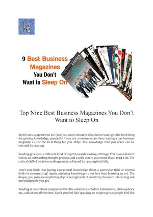 Top Nine Best Business Magazines You Don't Want to Sleep On