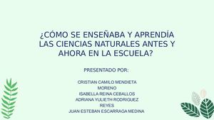 Cartilla ¿Cómo Se Enseñaba Y Aprendía Las Ciencias Naturales Antes Y Ahora En La Escuela