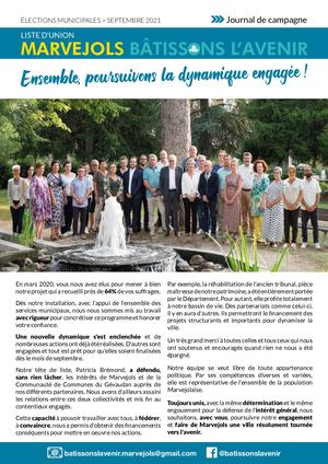 Programme municipal  - Marvejols Bâtissons l'avenir