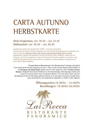 Speisekarte Settembre 2021