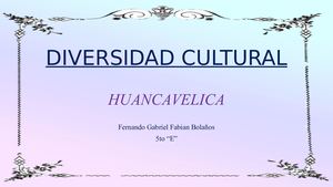 Diversidad Cultural Huancavelica