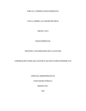 Juego Gerencial Foro 1