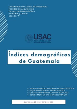 ÍNdices Demográficos De Guatemala