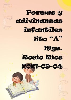 Folleto Poemas Y Adivinanzas 5a