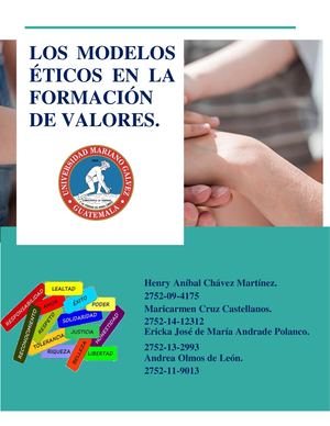 modelos éticos en la formación de valores.