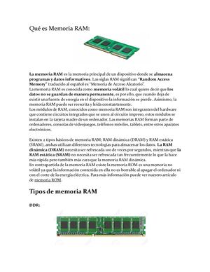 Qué Es Memoria Ram