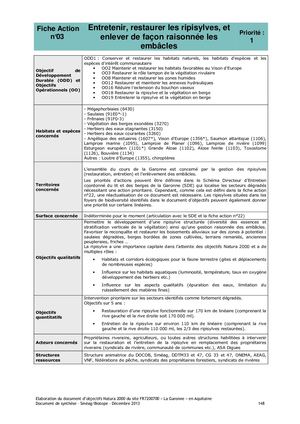 Fiche action n°3 du document d'objectifs (Docob) Natura 2000 Garonne Nouvelle Aquitaine