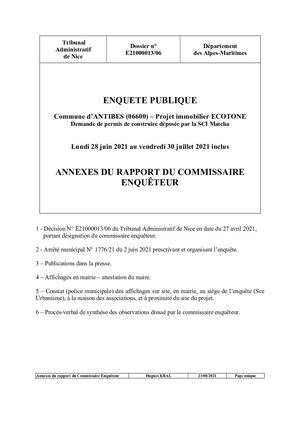 Ecotone Annexes Du Rapport Du Ce