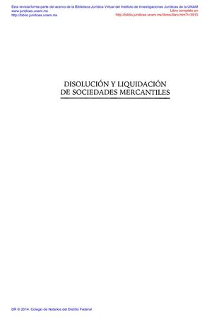Disolución Y Liquidación De Las Sociedades Mercantiles