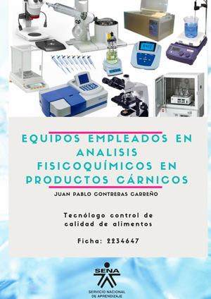 Equipos empleado en análisis Fisicoquímicas En Cárnicos