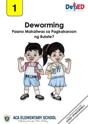 G1 Modyul 8 Deworming_ Paano Makaiiwas Sa Pagkakaroon Ng Bulate