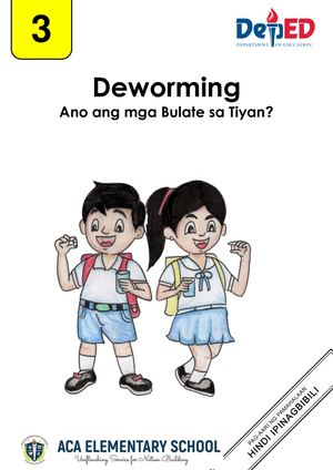 G3 Modyul 2 Deworming _ Ano Ang Mga Bulate Sa Tiyan