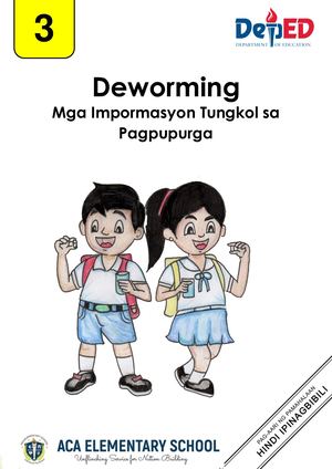 G3 Modyul 1 Deworming Impormasyon Sa Pagpupurga