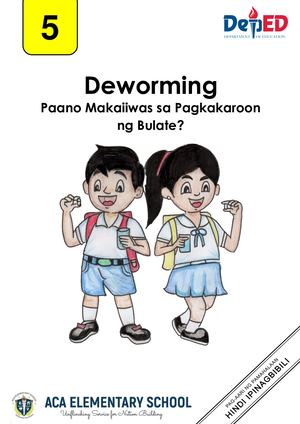 G5 Modyul 8 Deworming_ Paano Makaiiwas Sa Pagkakaroon Ng Bulate