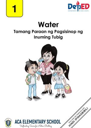 Module 7 Water Tamang Paraan Ng Pagsisinop Ng Inuming Tubig