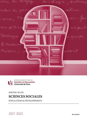 Brochure Master Sciences Sociales Population et Développement Dev 21 22