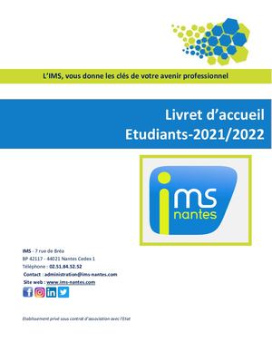 Livret Accueil éTudiants IMS 2021-2022