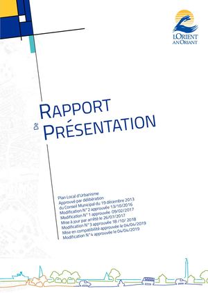 Plan local d'urbanisme - rapport de présentation