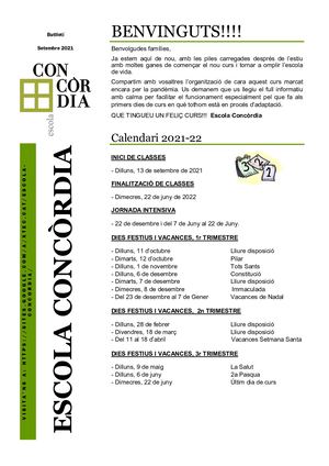 Butlletí Informatiu Normes D'organització I Funcionament De Centre