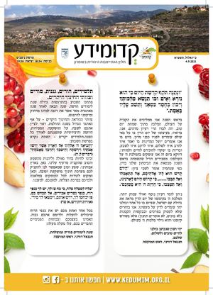 קדומידע פרשת ניצבים וראש השנה תשפ"ב