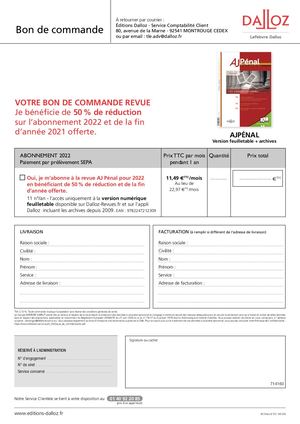 BDC + SEPA AJPénal FAO + remise 50% 0921