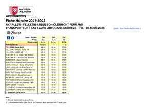 R17 Aubusson Felletin Clermont Ferrand