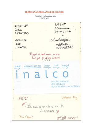 Cuisine et littérature en Asie - Carnet De Voyage