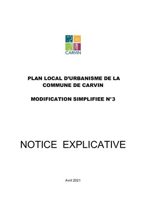 Notice explicative de modification du PLU