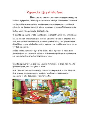 Caperucita Roja Y El Lobo Feroz